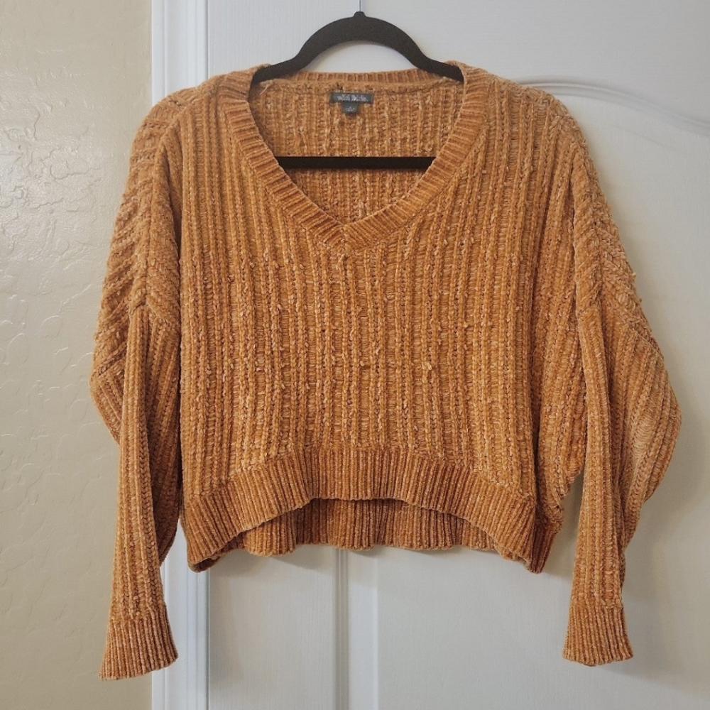 Golden yellow crop sweater